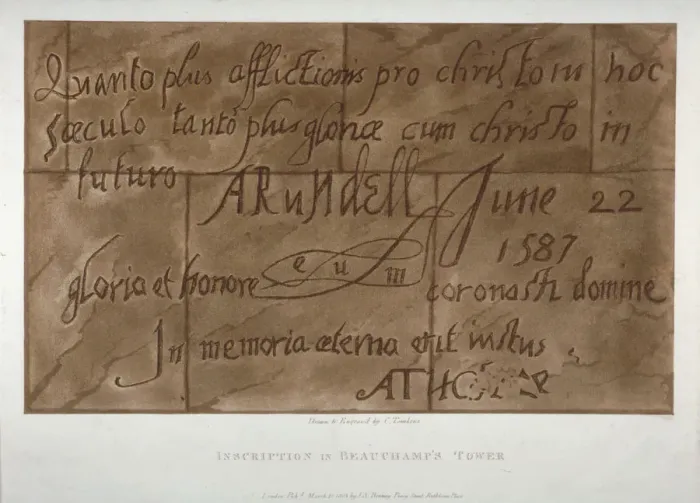 Framed Print : Inscription in Latin by Philip Howard, Earl of Arundel, 1587 (1803) Framed Print : Inscription in Latin by Philip Howard, Earl of Arundel, 1587 (1803)
