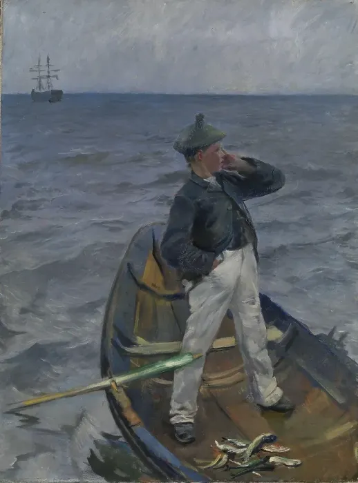 Framed Print : The Inshore Channel, 1892. Creator: Christian Krohg Framed Print : The Inshore Channel, 1892. Creator: Christian Krohg