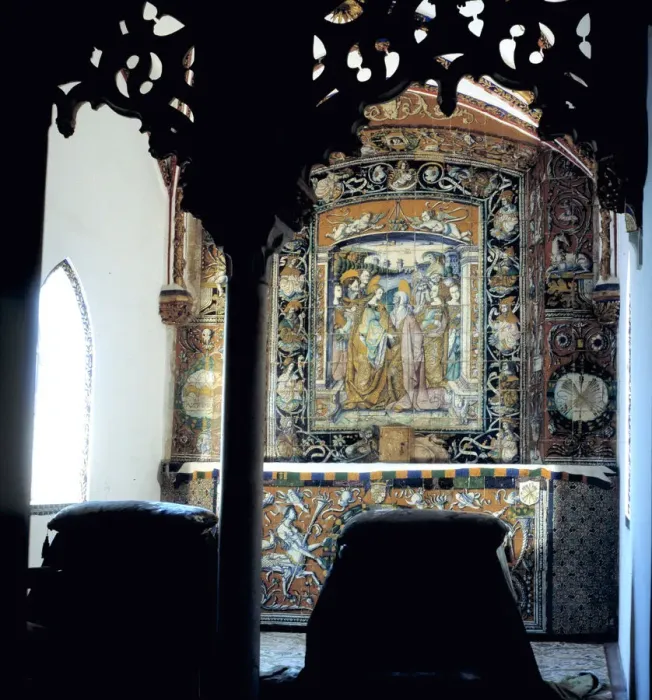 Framed Print : Inside the Alcazar of Seville, oratory of the Catholic Monarchs with a beautiful Framed Print : Inside the Alcazar of Seville, oratory of the Catholic Monarchs with a beautiful