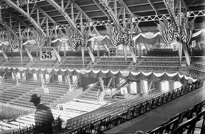 Framed Print : Inside empty Coliseum, Chicago, 1912. Creator: Bain News Service Framed Print : Inside empty Coliseum, Chicago, 1912. Creator: Bain News Service