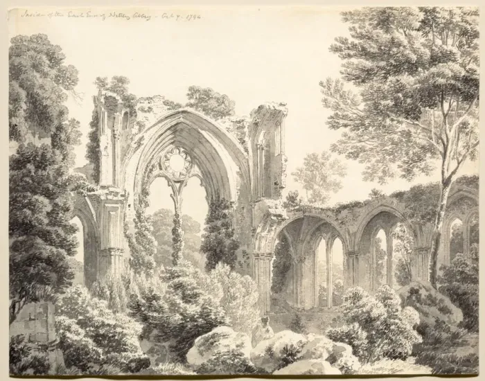 Framed Print : Inside the East End of Nettley Abbey, 1794. Creator: Michel Angelo Rooker (British, 1746-1801) Framed Print : Inside the East End of Nettley Abbey, 1794. Creator: Michel Angelo Rooker (British, 1746-1801)