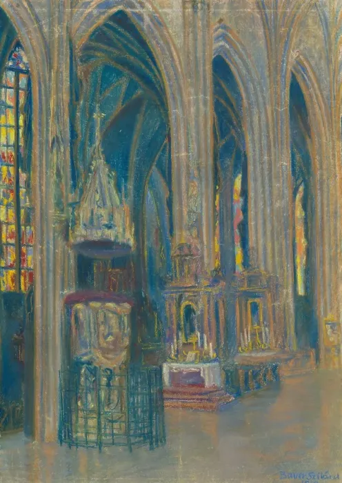 Framed Print : Inside the Kosice cathedral, 1919. Creator: Konstantin Bauer Framed Print : Inside the Kosice cathedral, 1919. Creator: Konstantin Bauer