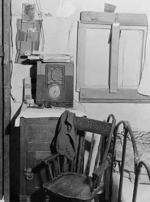 Framed Print : Inside of one-room shack of Rural Rehabilitation client, Tulare County, California, 1938. Creator: Dorothea Lange Framed Print : Inside of one-room shack of Rural Rehabilitation client, Tulare County, California, 1938. Creator: Dorothea Lange