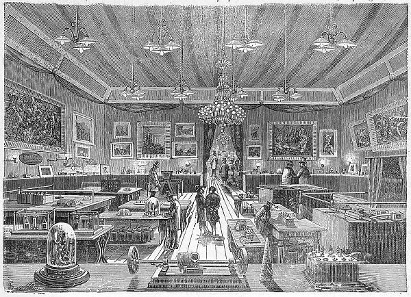 Inside the Palais de l Industrie, Paris, during the 1881 Electricity Exhibition, pub