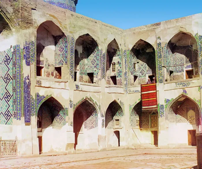 Framed Print : Inside Shir-Dar mosque, Samarkand, between 1905 and 1915. Creator: Sergey Mikhaylovich Prokudin-Gorsky Framed Print : Inside Shir-Dar mosque, Samarkand, between 1905 and 1915. Creator: Sergey Mikhaylovich Prokudin-Gorsky