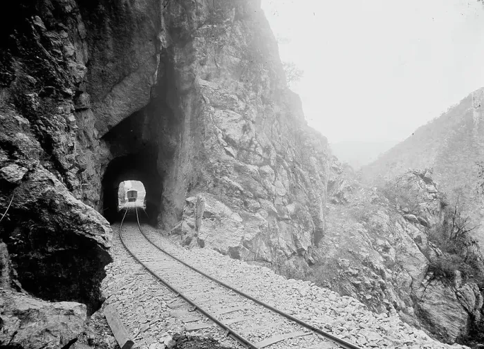 Framed Print : Inside Tunnel 4, Temasopa Canon (i.e. Tamasopo Canyon), between 1880 and 1897. Creator: William H. Jackson Framed Print : Inside Tunnel 4, Temasopa Canon (i.e. Tamasopo Canyon), between 1880 and 1897. Creator: William H. Jackson