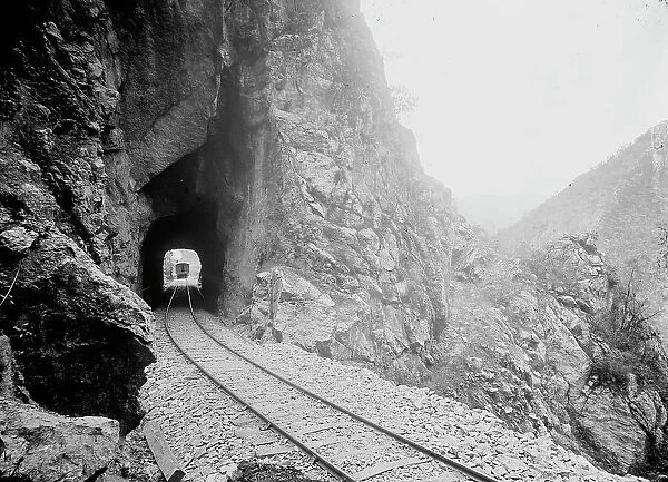 Inside Tunnel 4, Temasopa Canon (i.e. Tamasopo Canyon), between 1880 and 1897. Creator: William H. Jackson