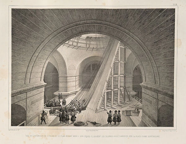 Inside view of the Cathedral and a ramp (From: The Construction of the Saint Isaacs Cathedral), 1845. Artist: Montferrand, Auguste, de (1786-1858)