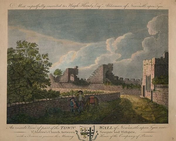 An Inside View of the Town Wall of Newcastle upon Tyne, c1760-90. Creator: Unknown