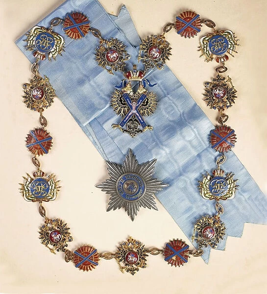 The insignia of the Order of St. Andrew the Apostle the First-Called, Second Half of the 19th cen Artist: Orders, decorations and medals