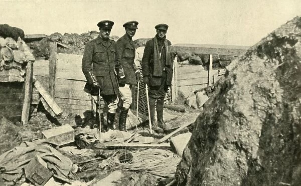 Inspecting One of the German Trenches after its Capture, First World War, 1917, (c1920)