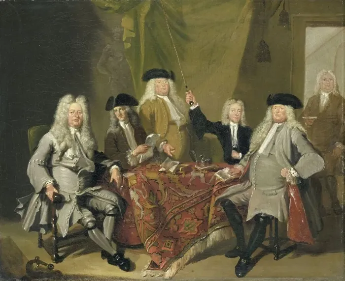 Framed Print : Inspectors of the Collegium Medicum in Amsterdam, 1724, 1724. Creator: Cornelis Troost Framed Print : Inspectors of the Collegium Medicum in Amsterdam, 1724, 1724. Creator: Cornelis Troost
