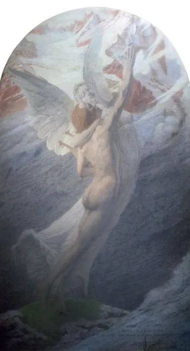 Framed Print : Inspiration, 1902. Artist: Carlos Schwabe Framed Print : Inspiration, 1902. Artist: Carlos Schwabe