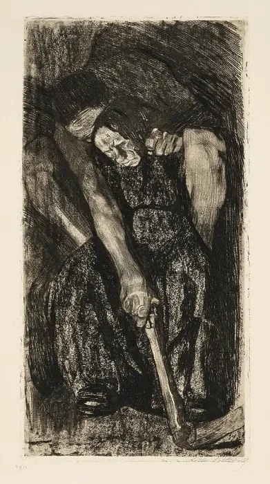 Framed Print : Inspiration, 1905. Creator: Kollwitz, Käthe (1867-1945) Framed Print : Inspiration, 1905. Creator: Kollwitz, Käthe (1867-1945)