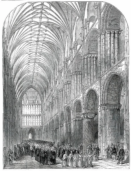 Installation of the Bishop of Norwich - the Procession in the Nave of Norwich Cathedral, 1850. Creator: Unknown