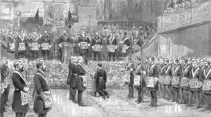 Framed Print : The Installation of the Duke of Clarence at Reading as Provisional Grand Master of the Berkshire F Creator: Unknown Framed Print : The Installation of the Duke of Clarence at Reading as Provisional Grand Master of the Berkshire F Creator: Unknown