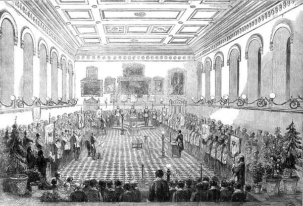 Installation of the Duke of Newcastle at the Mechanics Hall, Nottingham, as Provincial... 1860. Creator: W Thomas