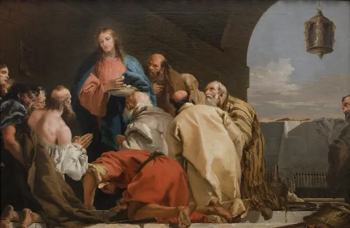 Framed Print : The Institution of the Eucharist, 1753. Creator: Tiepolo, Giandomenico (1727-1804) Framed Print : The Institution of the Eucharist, 1753. Creator: Tiepolo, Giandomenico (1727-1804)