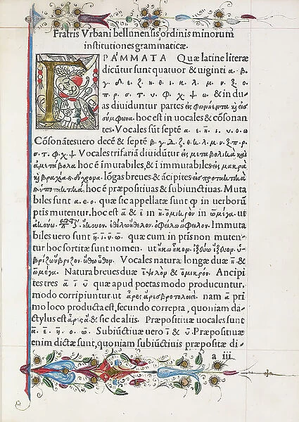 Institutiones graecae grammaticae, 1497-8. Creator: Unknown
