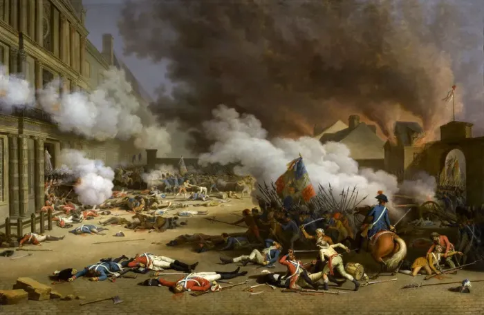 Framed Print : The insurrection of the 10 August 1792. Artist: Bertaux, Jacques (1745-1818)