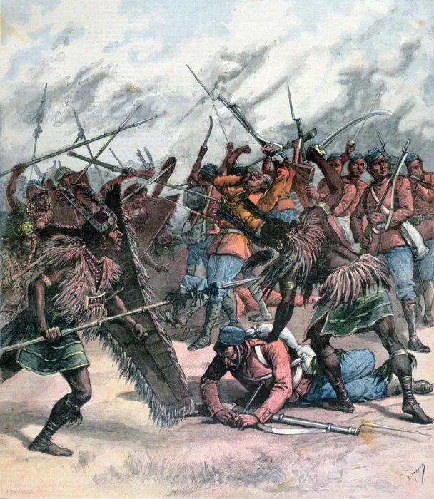 Framed Print : Insurrection in Manpur, India, 1891. Artist: Henri Meyer Framed Print : Insurrection in Manpur, India, 1891. Artist: Henri Meyer