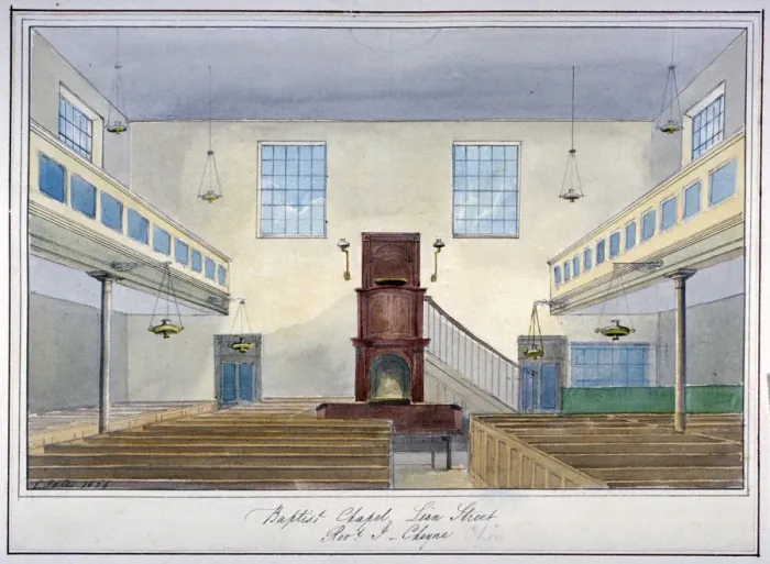 Framed Print : Inteiror view of Lion Street Baptist Chapel, off New Kent Road, Southwark, London, 1826 Framed Print : Inteiror view of Lion Street Baptist Chapel, off New Kent Road, Southwark, London, 1826