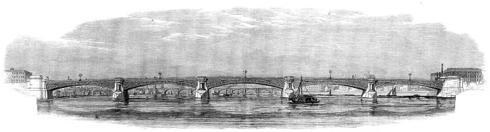 Framed Print : Intended new bridge over the Thames at Blackfriars, 1862. Creator: Unknown Framed Print : Intended new bridge over the Thames at Blackfriars, 1862. Creator: Unknown