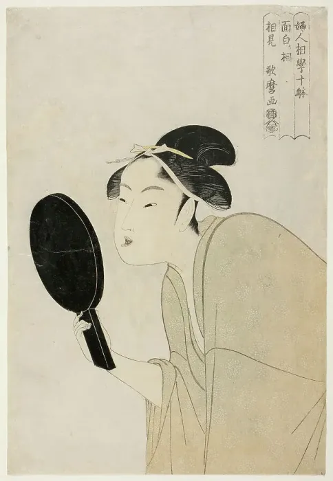 Framed Print : The Interesting Type (Omoshiroki so), from the series Ten Types in the Physiognomic... c. 1792 / 93. Creator: Kitagawa Utamaro. The Interesting Type (Omoshiroki so), from the series Ten Types in the Physiognomic... c. 1792 / 93 Framed Print : The Interesting Type (Omoshiroki so), from the series Ten Types in the Physiognomic... c. 1792 / 93. Creator: Kitagawa Utamaro. The Interesting Type (Omoshiroki so), from the series Ten Types in the Physiognomic... c. 1792 / 93