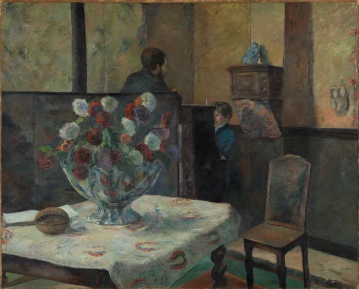Framed Print : Interieur du peintre Paris, rue Carcel, 1881. Creator: Gauguin, Paul Eugene Henri Framed Print : Interieur du peintre Paris, rue Carcel, 1881. Creator: Gauguin, Paul Eugene Henri