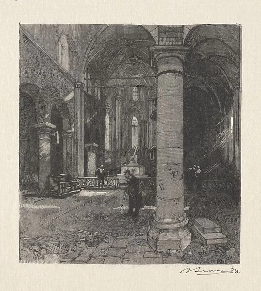 Interieur de lEglise. Creator: Auguste Louis Lepere (French, 1849-1918)