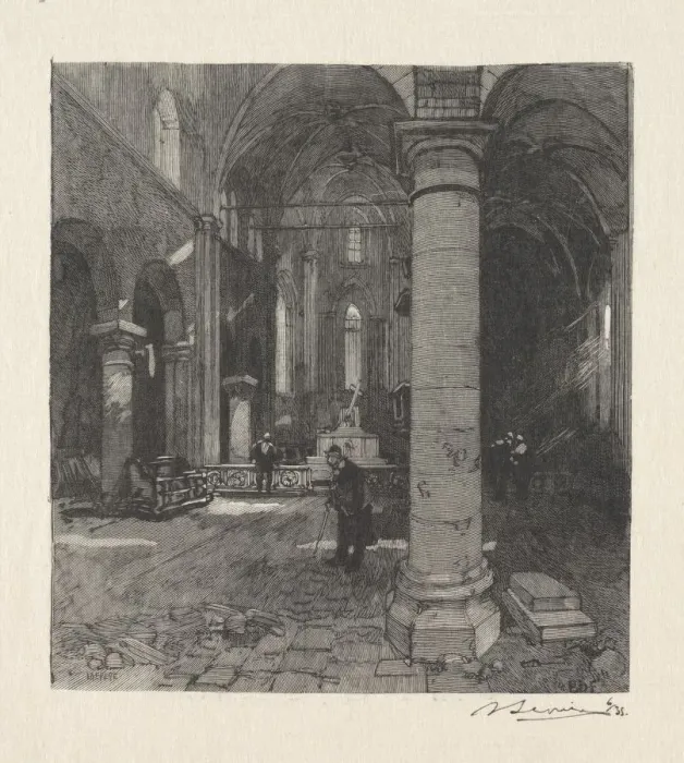 Framed Print : Interieur de lEglise. Creator: Auguste Louis Lepere (French, 1849-1918) Framed Print : Interieur de lEglise. Creator: Auguste Louis Lepere (French, 1849-1918)