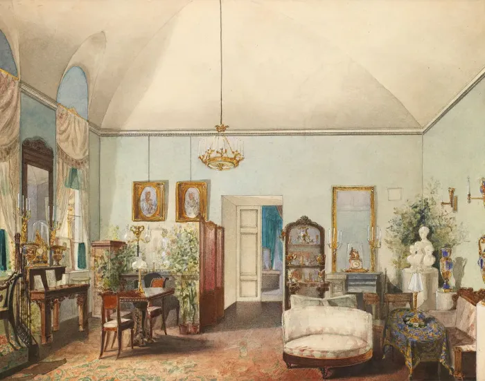 Framed Print : Interior, 1830-1840s Framed Print : Interior, 1830-1840s