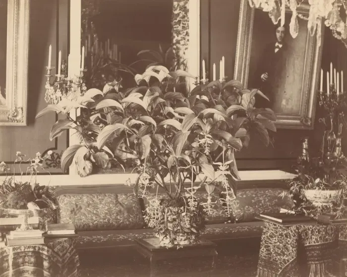 Framed Print : Interior, 1860s. Creator: Pierre-Ambrose Richebourg Framed Print : Interior, 1860s. Creator: Pierre-Ambrose Richebourg