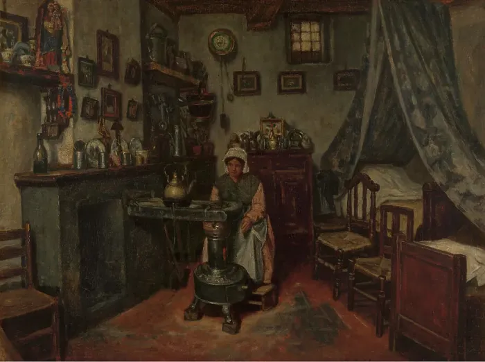 Framed Print : Interior, 1865-1870. Creator: Henri Jean Augustin de Braekeleer Framed Print : Interior, 1865-1870. Creator: Henri Jean Augustin de Braekeleer