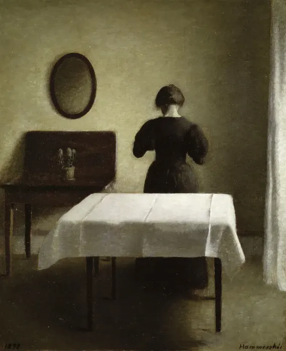 Framed Print : Interior, 1898. Creator: Vilhelm Hammershoi Framed Print : Interior, 1898. Creator: Vilhelm Hammershoi
