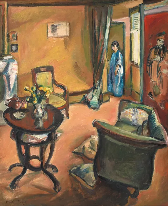 Framed Print : Interior, 1914. Creator: Friesz, Achille-Emile-Othon (1879-1949) Framed Print : Interior, 1914. Creator: Friesz, Achille-Emile-Othon (1879-1949)