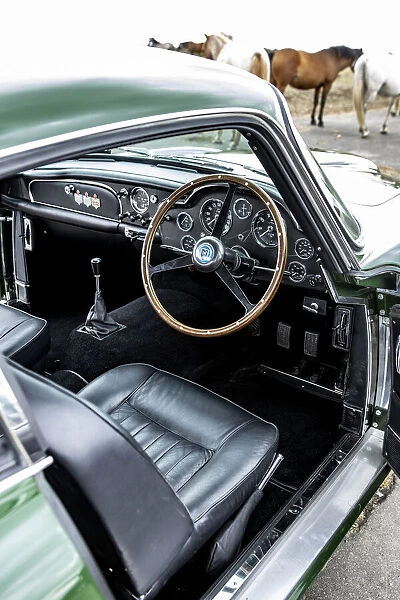 Interior of a 1961 Aston Martin DB4 GT previously owned by Donald Campbell