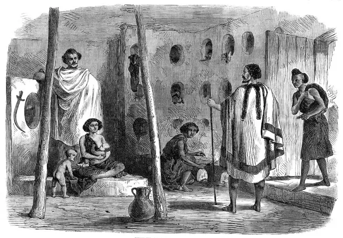 Framed Print : Interior of an Abyssinian house, 1868. Creator: Unknown Framed Print : Interior of an Abyssinian house, 1868. Creator: Unknown