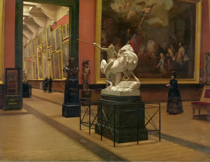 Framed Print : Interior of the Academy Museum, 1886. Creator: Henri Joseph Van Dyck Framed Print : Interior of the Academy Museum, 1886. Creator: Henri Joseph Van Dyck