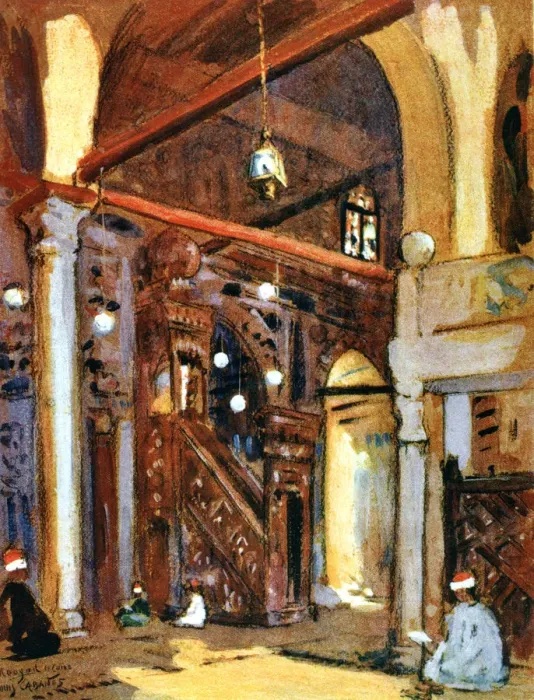 Framed Print : Interior of the al-Mu ayyad Mosque, Cairo, Egypt, 1928. Artist: Louis Cabanes Framed Print : Interior of the al-Mu ayyad Mosque, Cairo, Egypt, 1928. Artist: Louis Cabanes