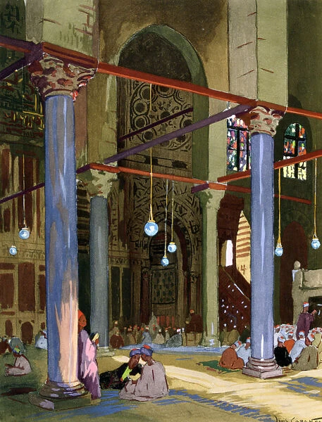 Interior of the al-Mu ayyad Mosque, Cairo, Egypt, 1928. Artist: Louis Cabanes