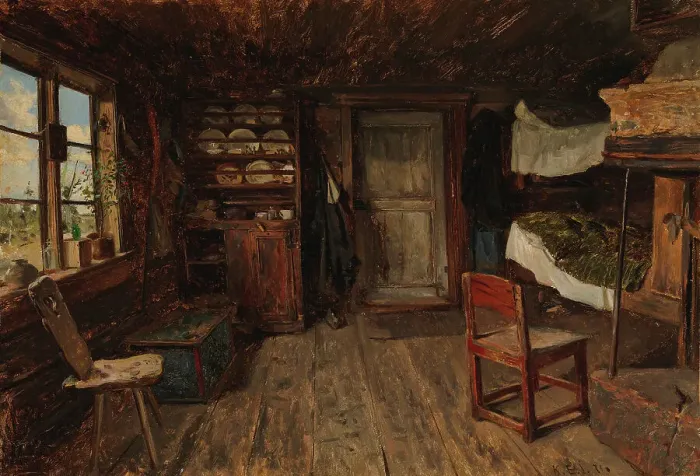 Framed Print : Interior on aland, 1871. Creator: Karl Emanuel Jansson Framed Print : Interior on aland, 1871. Creator: Karl Emanuel Jansson