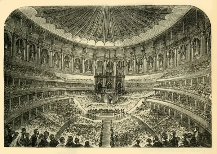 Framed Print : Interior of the Albert Hall, c1876. Creator: Unknown Framed Print : Interior of the Albert Hall, c1876. Creator: Unknown