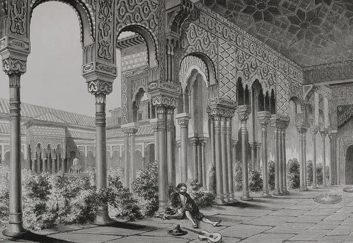 Framed Print : Interior of Alhambra Palace, Granada, Andalusia, Spain, 1877. Creator: Unknown Framed Print : Interior of Alhambra Palace, Granada, Andalusia, Spain, 1877. Creator: Unknown