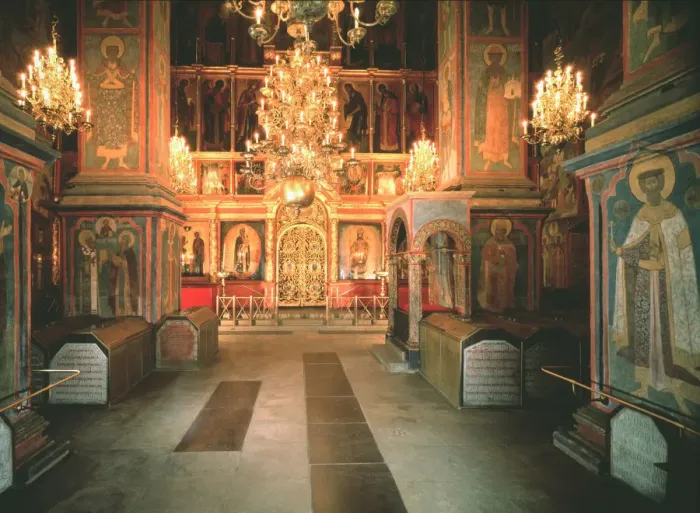 Framed Print : Interior of the Archangel Michael Cathedral in the Moscow Kremlin, 1679-1681. Artist: Old Russian Architecture Framed Print : Interior of the Archangel Michael Cathedral in the Moscow Kremlin, 1679-1681. Artist: Old Russian Architecture