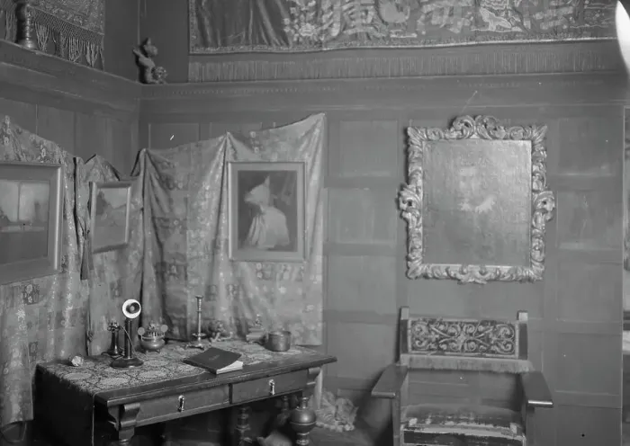 Framed Print : Interior of one of Arnold Genthe's San Francisco studios, between 1896 and 1911. Creator: Arnold Genthe Framed Print : Interior of one of Arnold Genthe's San Francisco studios, between 1896 and 1911. Creator: Arnold Genthe