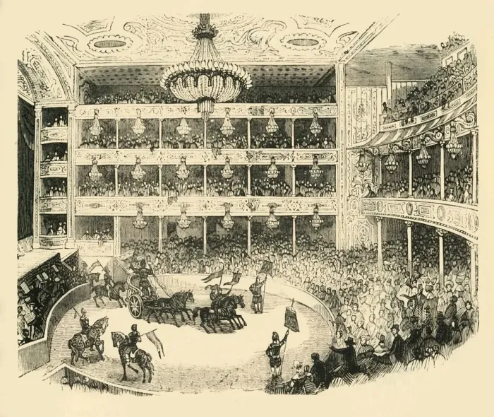 Framed Print : Interior of Astleys Amphitheatre in 1843, (c1878). Creator: Unknown Framed Print : Interior of Astleys Amphitheatre in 1843, (c1878). Creator: Unknown