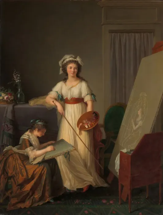 Framed Print : The Interior of an Atelier of a Woman Painter, 1789. Creator: Marie Victoire Lemoine Framed Print : The Interior of an Atelier of a Woman Painter, 1789. Creator: Marie Victoire Lemoine