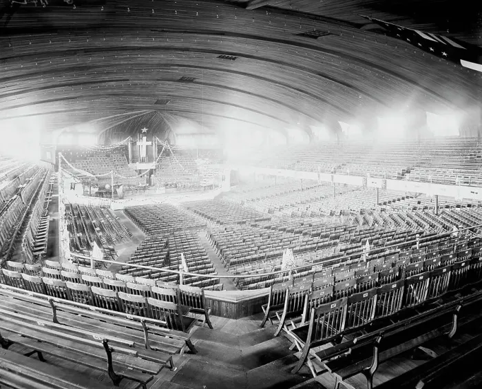 Framed Print : Interior of auditorium, Ocean Grove, N.J. between 1900 and 1910. Creator: Unknown Framed Print : Interior of auditorium, Ocean Grove, N.J. between 1900 and 1910. Creator: Unknown