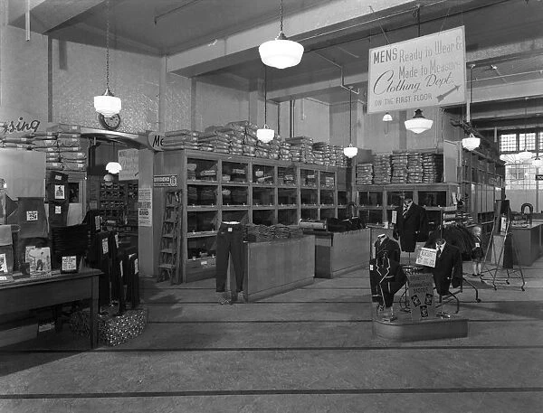 Interior of the Barnsley Co-op central mens tailoring department, South Yorkshire, 1959